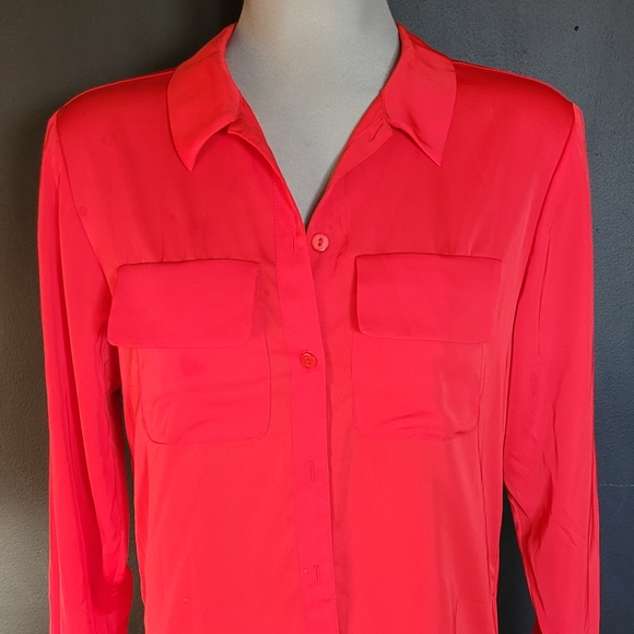Red Lord&Taylor Button Up Blouse - Picture 1 of 3